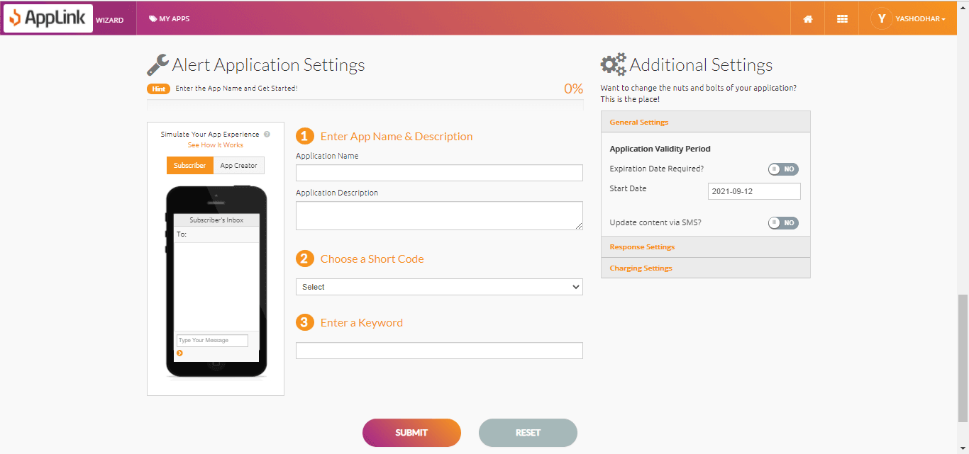 Screenshot of step 2: Fill in the application details.