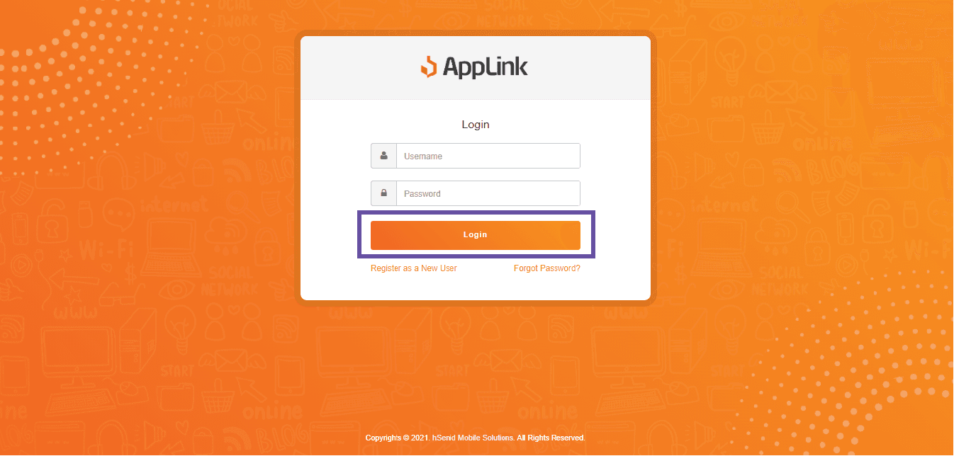 Screenshot of step 5: Once the OTP is accepted, the login screen appears. Enter your username and password and click Login.