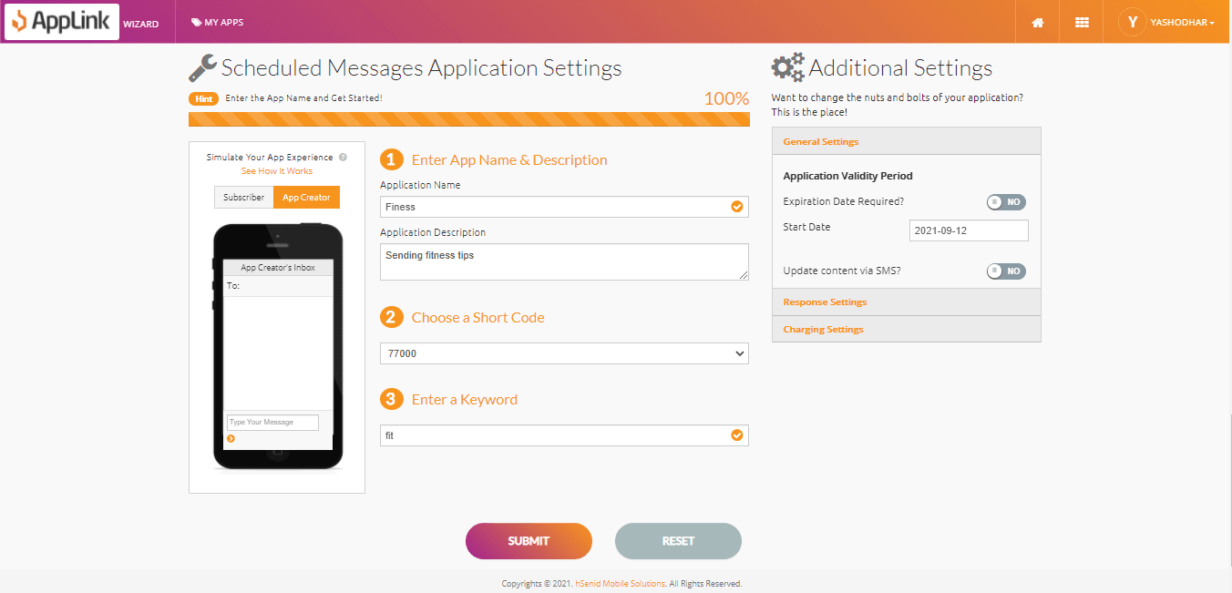 Screenshot of step 2: Fill in the application details.