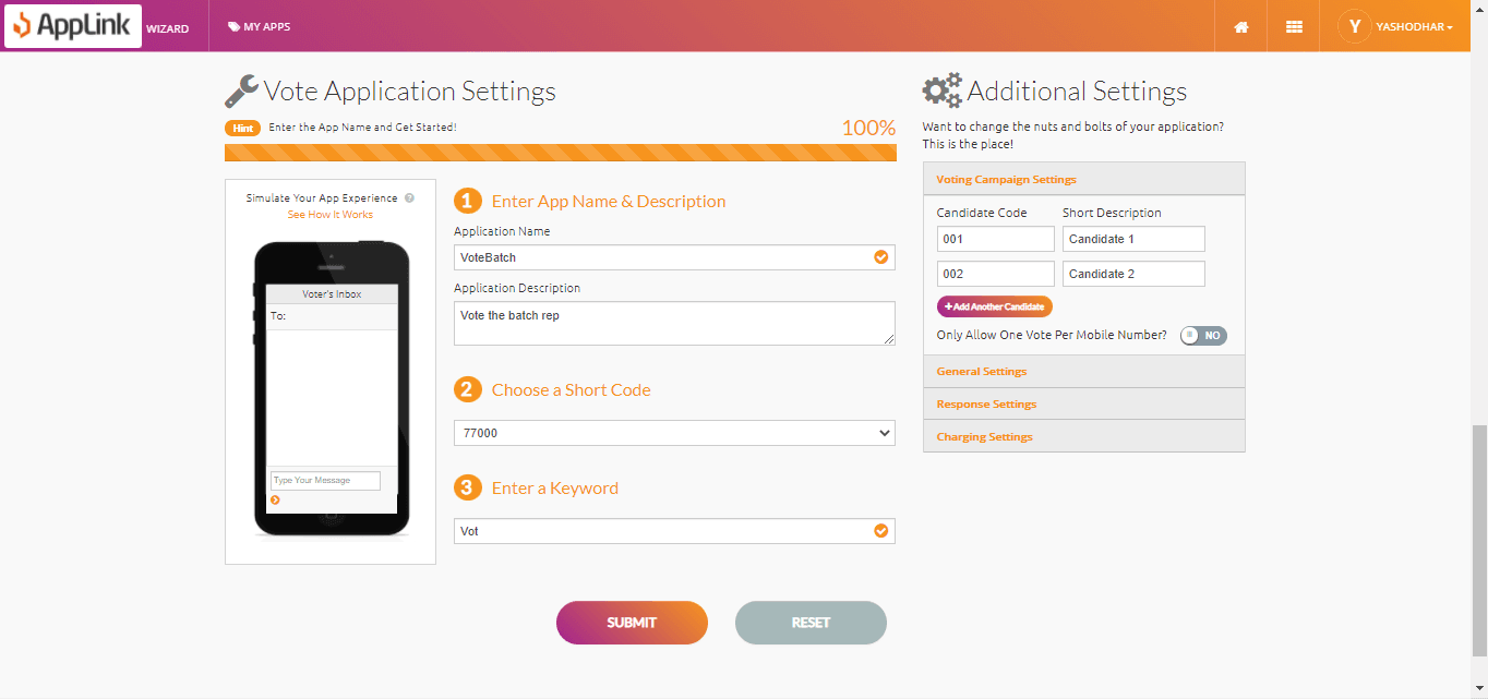 Screenshot of step 2: Fill in the application details.